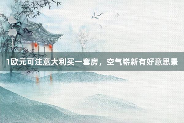 1欧元可注意大利买一套房，空气崭新有好意思景