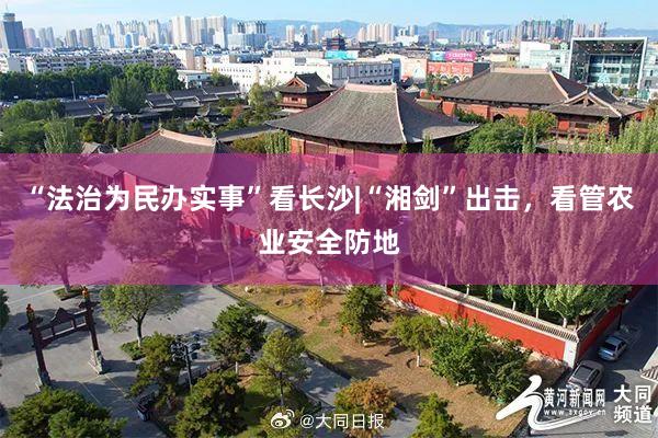 “法治为民办实事”看长沙|“湘剑”出击，看管农业安全防地